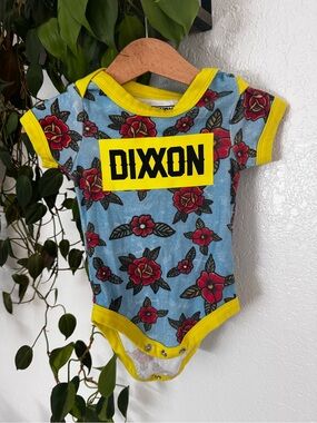 DIXXON Blue Floral Baby One-Piece size 6-9 mos